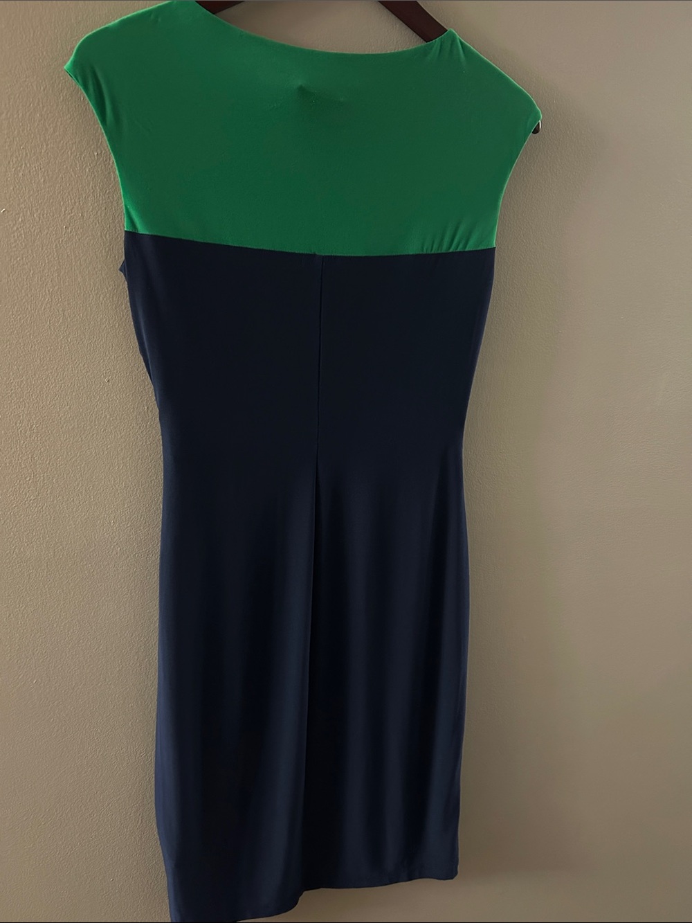 Ralph Lauren Sleeveless Colorblock Sheath Dress in Green and Navy - Picture 4 of 4